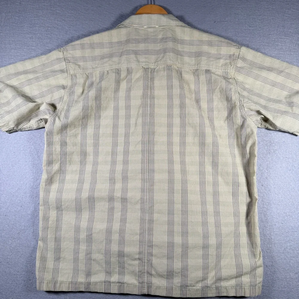 The North Face A5 Series Mens XL Tan Plaid Short Sleeve Button Down Shirt AYC8